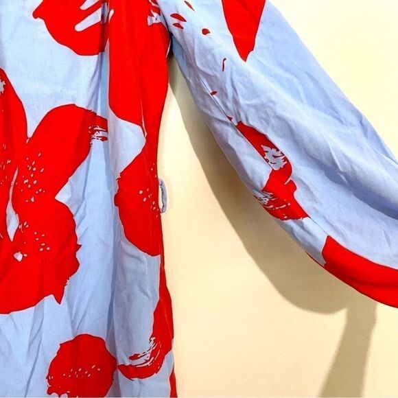 Bardot Camilla Hawaiian Floral Off The Shoulder Long Sleeve Blouson Dress - Picture 5 of 7